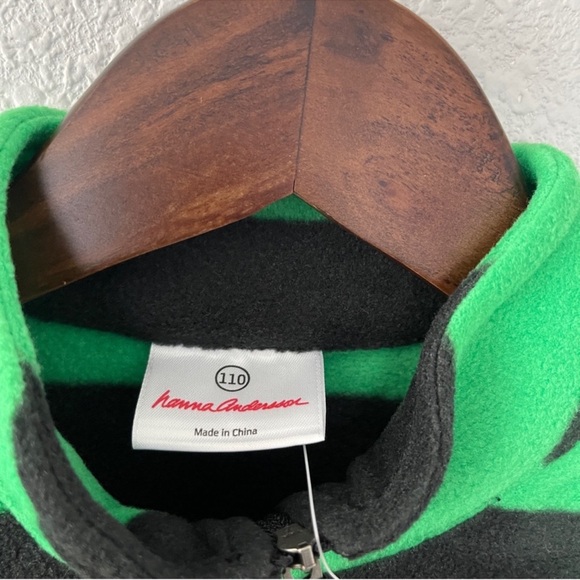 Hanna Andersson Green and Black Striped Kids Pullover 110 5-6y NWT - Picture 6 of 6